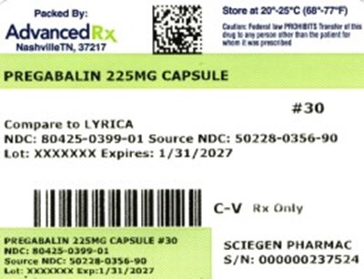 Pregabalin 225mg #30 (Pregabalin 225mg 80425 0399 01)